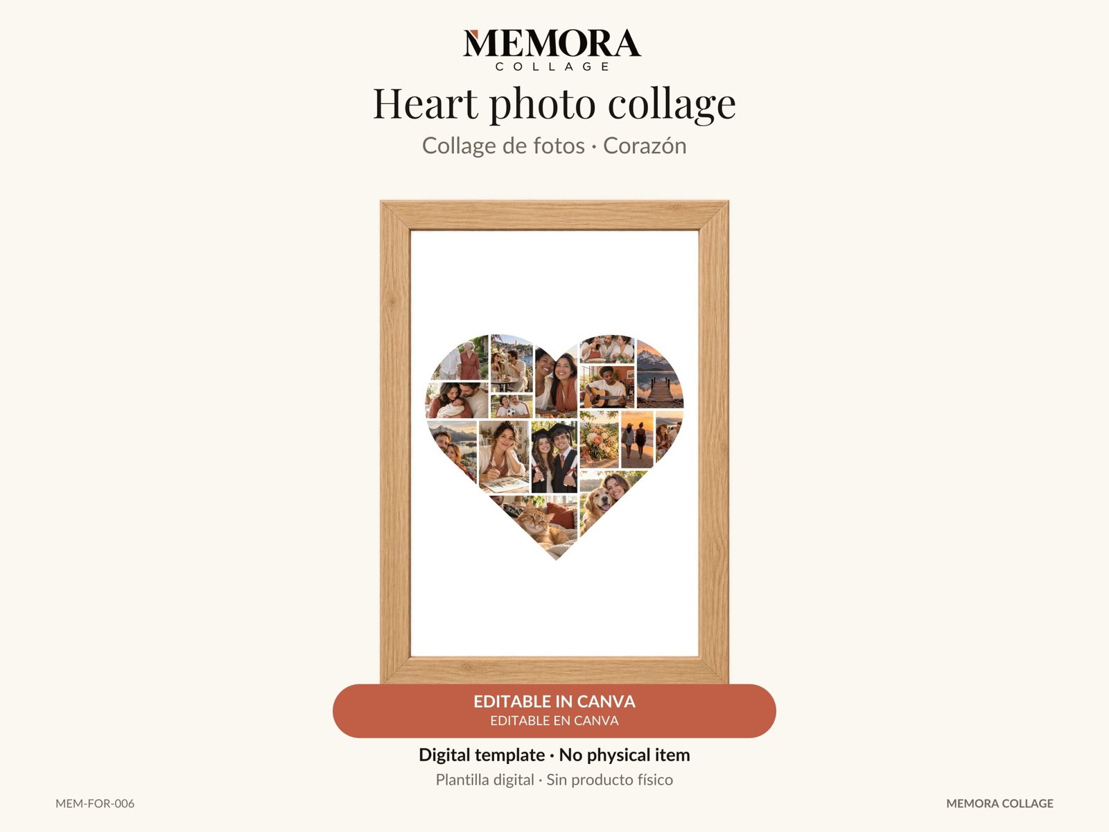 Collage Corazón - Plantilla Canva