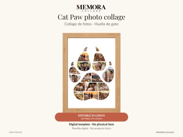 Collage Huella de gato - Plantilla Canva