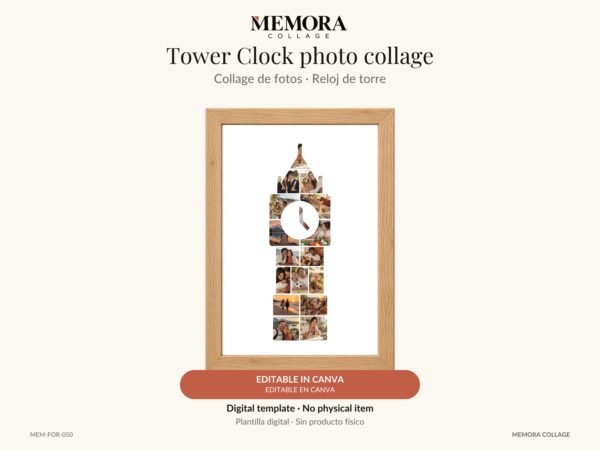 Collage Reloj de torre - Plantilla Canva