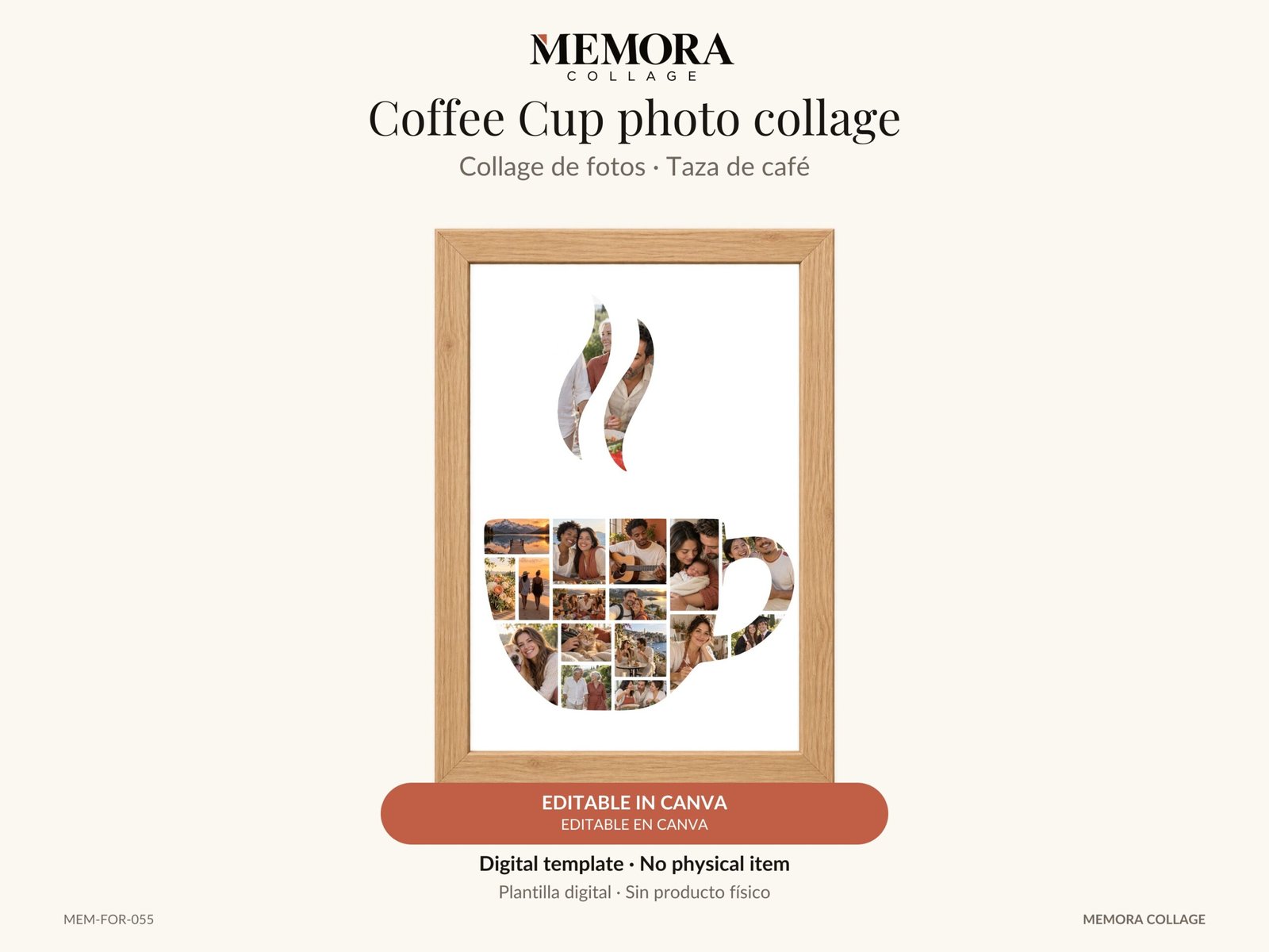 Collage Taza de café - Plantilla Canva
