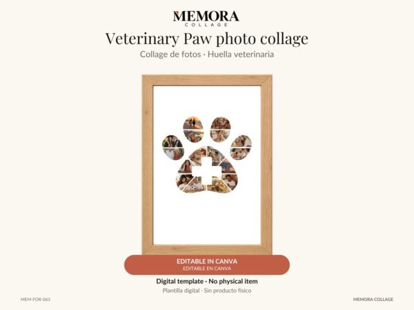 Collage Huella veterinaria - Plantilla Canva